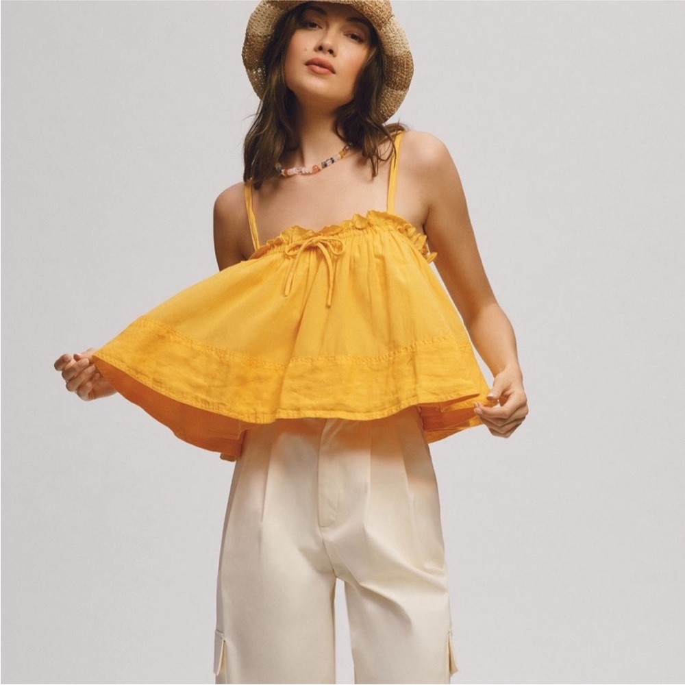 Anthropologie Sunburst Yellow Tank Top